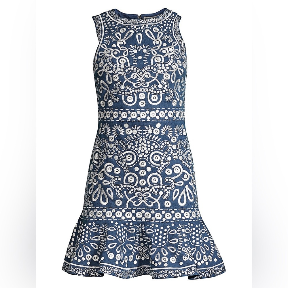 Alice and Oliva Rapunzel Embroidered Flounce Mini Dress